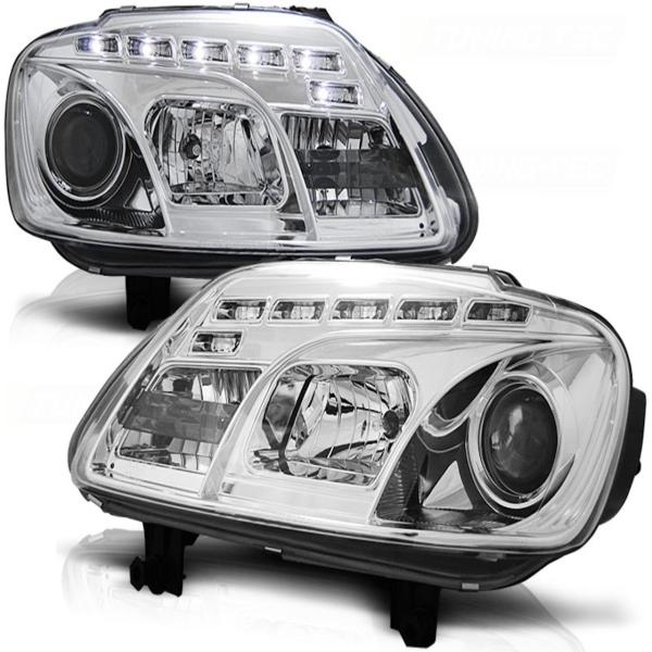 Scheinwerfer LED Tagfahrlicht Optik für VW Touran 1T / Caddy 3 (2K) chrom