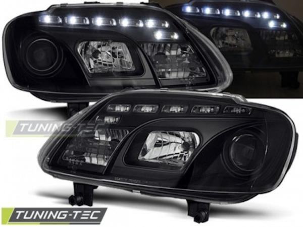 Scheinwerfer LED Tagfahrlicht Optik für VW Touran 1T / Caddy 3 (2K) Schwarz