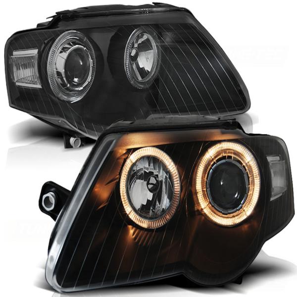 Design Angel Eyes Scheinwerfer für VW Passat 3C B6 03/05-10 schwarz