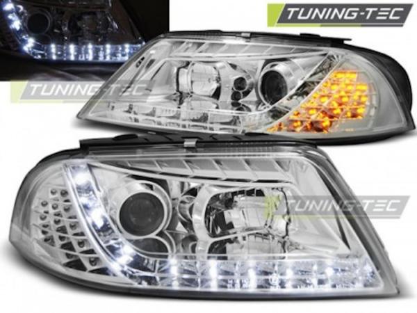 Scheinwerfer LED Tagfahrlicht Optik für VW Passat 3BG 00-05 Chrom LED Blinker