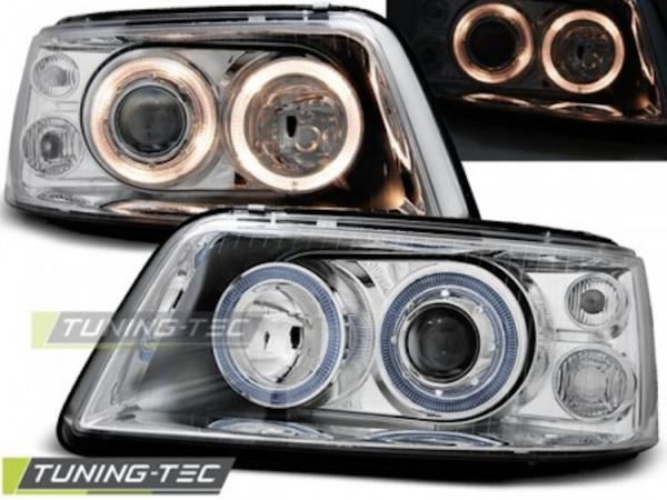 Scheinwerfer Angel Eyes für VW T5 Bj. 03-09 Chrom