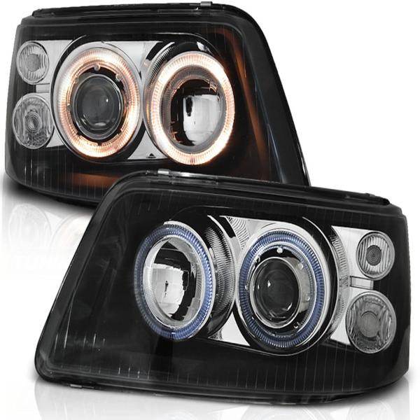 Scheinwerfer Angel Eyes für VW T5 Bj. 03-09 Schwarz