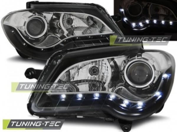 Scheinwerfer LED Tagfahrlicht Optik für VW Touran 1T GP Facelift Bj. 06-10 Schwarz
