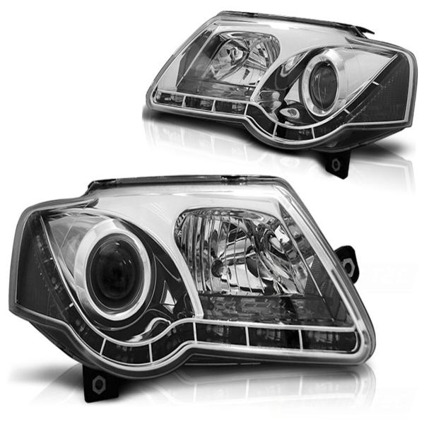 LED Tagfahrlicht Scheinwerfer für VW Passat 3C B6 05-10 chrom