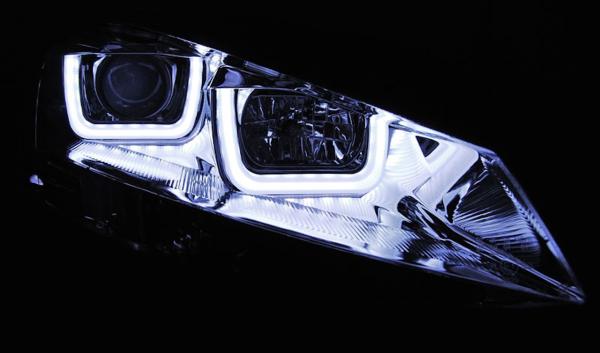 Scheinwerfer U-Tube LED Tagfahrlicht für VW Golf 7 Bj. 12-16 Chrom