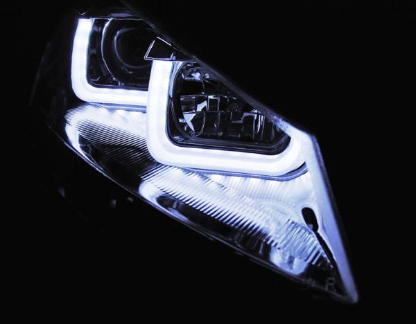 Scheinwerfer U-Tube LED Tagfahrlicht für VW Golf 7 Bj. 12-16 Chrom