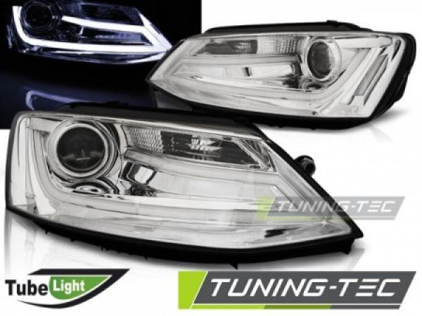 Scheinwerfer LED Tagfahrlicht Optik für VW Jetta 6 Bj. 11-18 Chrom LTI
