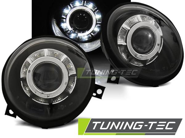 Scheinwerfer LED Angel Eyes für VW Lupo 6X Bj. 98-05 Schwarz
