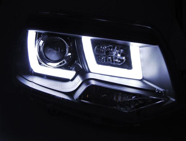 Scheinwerfer LED Lightbar Tagfahrlicht für VW T5 GP Facelift Bj. 09-15 Schwarz