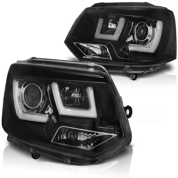 Scheinwerfer LED Lightbar Tagfahrlicht für VW T5 GP Facelift Bj. 09-15 Schwarz