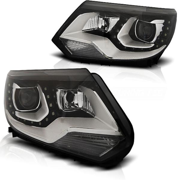 LED Tagfahrlicht Scheinwerfer für VW Tiguan Facelift 06/11-15 schwarz
