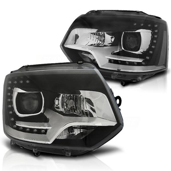 LED Tagfahrlicht Scheinwerfer für VW T5 GP (Facelift) 10-15 schwarz
