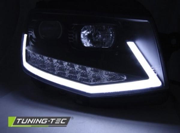 Scheinwerfer DRL LED Tagfahrlicht für VW T6 Bj. 15-19 Schwarz mit LED Blinker