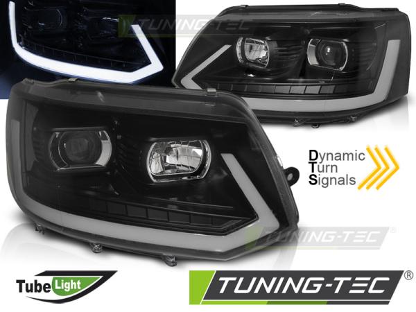 LED Tagfahrlicht Scheinwerfer für VW T5 GP 10-15 schwarz mit dyn LED Blinker