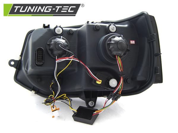 LED Tagfahrlicht Scheinwerfer für VW T5 GP 10-15 schwarz mit dyn LED Blinker