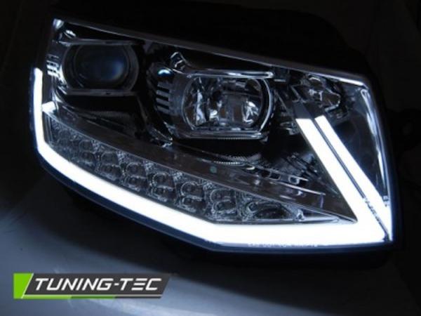 Scheinwerfer DRL LED Tagfahrlicht für VW T6 Bj. 15-19 Chrom mit dynamischen LED Blinker
