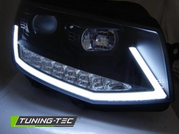 Scheinwerfer DRL LED Tagfahrlicht für VW T6 15-19 Schwarz mit dynamischen LED Blinker
