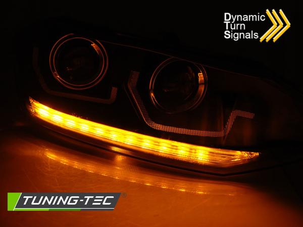 Scheinwerfer für VW Polo VI 2G Bj. 2017- Schwarz mit dynamischem Blinker