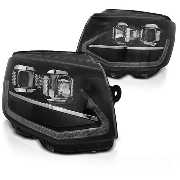 Scheinwerfer DRL LED Tagfahrlicht für VW T6 15-19 Dynamischer Blinker Schwarz