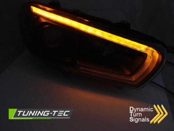 Scheinwerfer LED Tagfahrlicht für VW Scirocco 3 Bj. 08-14 Schwarz  dynamischer Blinker
