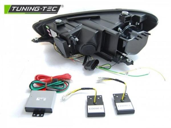 Scheinwerfer LED Tagfahrlicht für VW Scirocco 3 Bj. 08-14 Schwarz  dynamischer Blinker