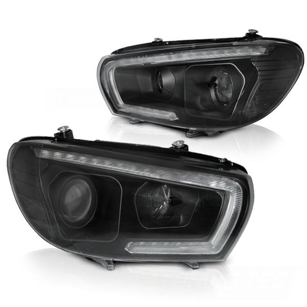 Scheinwerfer LED Tagfahrlicht für VW Scirocco 3 Bj. 08-14 Schwarz  dynamischer Blinker