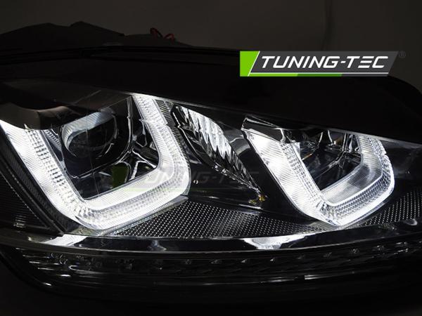 Scheinwerfer DRL LED Tagfahrlicht für Golf 7 Bj. 12-16 Schwarz Chrom dynamische Blinker