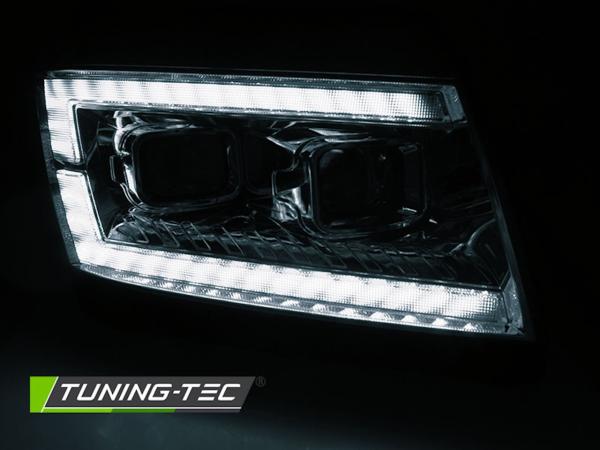 VOLL LED Tagfahrlicht Scheinwerfer für VW Crafter II  ab 2017 chrom dynamischem LED Blinker
