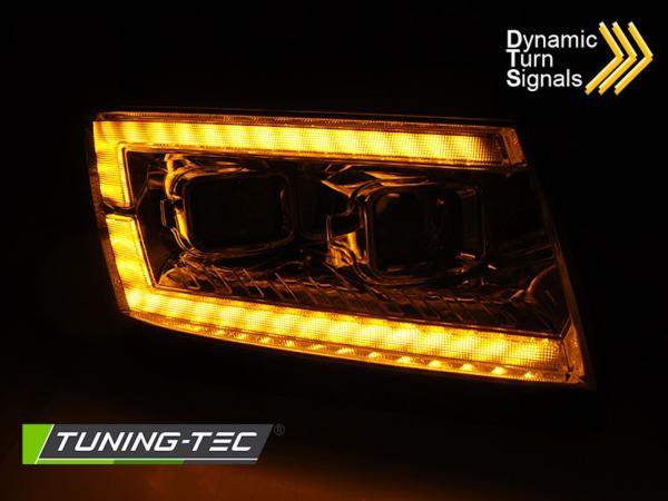 VOLL LED Tagfahrlicht Scheinwerfer für VW Crafter II  ab 2017 chrom dynamischem LED Blinker