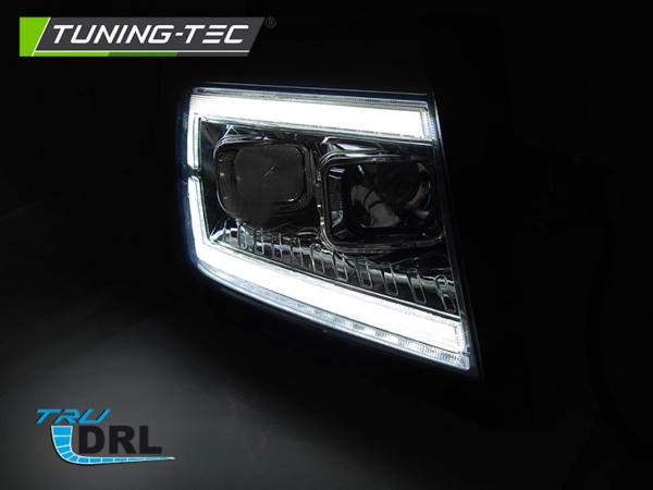 VOLL LED Tagfahrlicht Scheinwerfer für VW Crafter II  ab 2017 chrom dynamischem LED Blinker