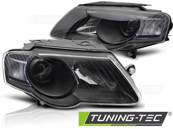 Scheinwerfer Klarglas für VW Passat 3C B6 Bj. 05-10 Schwarz