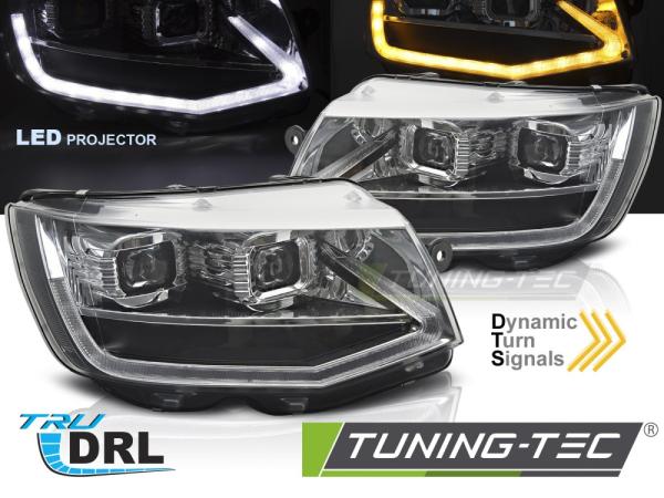 Voll LED Scheinwerfer Tagfahrlicht für VW T6 Bj. 15-19 Chrom mit dynamischem LED Blinker