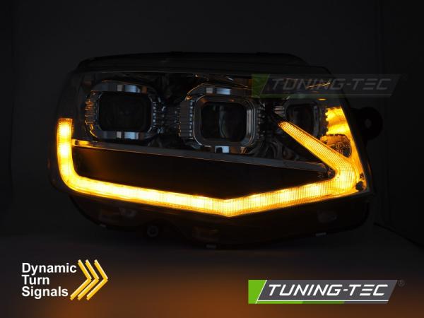 Voll LED Tagfahrlicht Scheinwerfer Set für VW T6 15-19 schwarz mit dynamischen LED Blinker