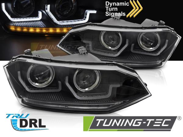 Scheinwerfer DRL LED Tagfahrlicht  schwarz für VW Polo 6R 17-21
