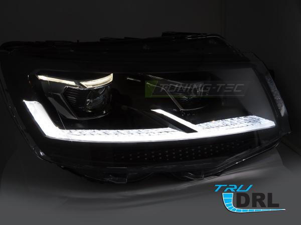 LED DRL Scheinwerfer passend für VW T6 Black Edition 2015–2019 mit Laufblinker