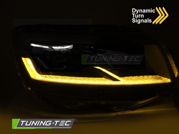 LED DRL Scheinwerfer passend für VW T6 Black Edition 2015–2019 mit Laufblinker