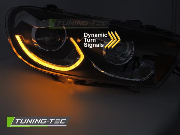 Voll LED Scheinwerfer-Set passend für VW Scirocco III 2008–2014 mit dynamischem Blinker in Schwarz