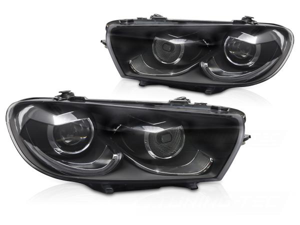 Voll LED Scheinwerfer-Set passend für VW Scirocco III 2008–2014 mit dynamischem Blinker in Schwarz