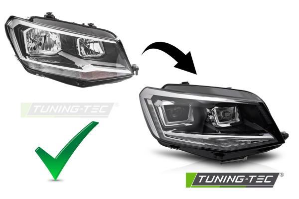 LED Tagfahrlicht Scheinwerfer passend für VW Caddy 2015-2020 Schwarz