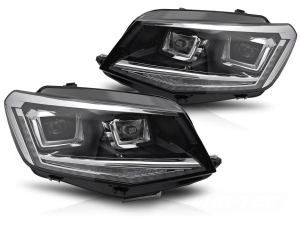 LED Tagfahrlicht Scheinwerfer passend für VW Caddy 2015-2020 Schwarz