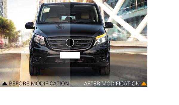 VOLL LED Tagfahrlicht Scheinwerfer für Mercedes V-Klasse / Vito W447 14-23 Black