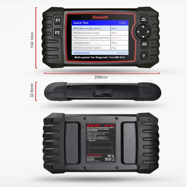 OBD2 DIAGNOSEGERÄT SCANNER iCARSOFT MB V3.0 für Mercedes / Smart
