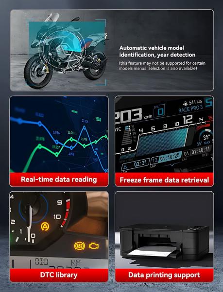 OBD2 DIAGNOSEGERÄT SCANNER iCARSOFT MT V6 für BMW Motorräder +Adapter +Updates