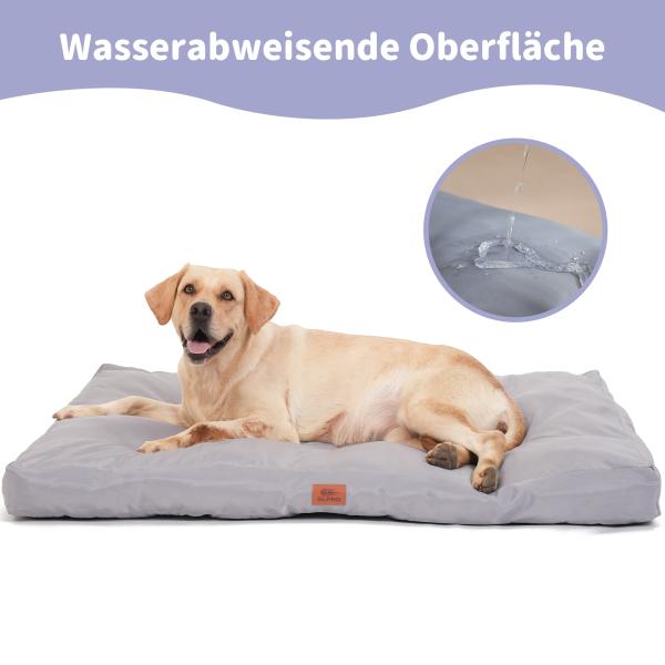 Hundekissen große Hunde waschbar hundematratze wasserdicht XXL für große, mittelgroße Hunde Outdoor gepolstert Hundematte grau in 10cm Höhe, groß XL Kühlmatte für Haustiere (75 * 50 * 10 cm)