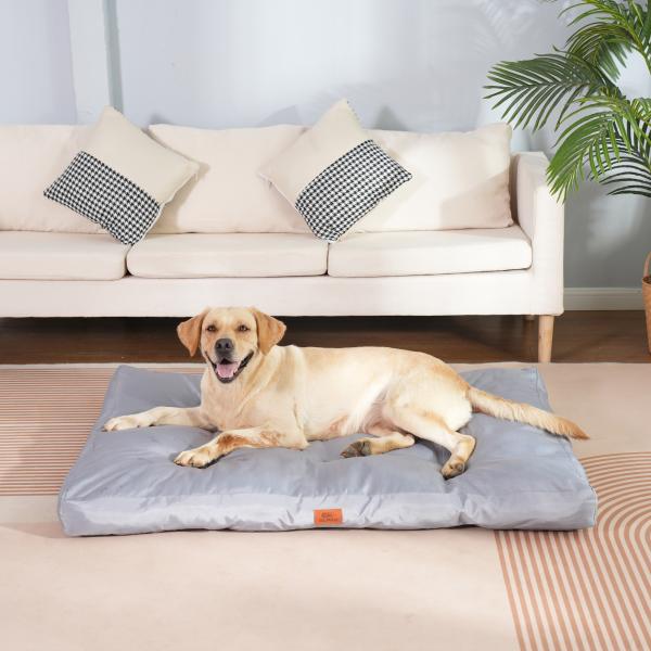 Hundekissen große Hunde waschbar hundematratze wasserdicht XXL für große, mittelgroße Hunde Outdoor gepolstert Hundematte grau in 10cm Höhe, groß XL Kühlmatte für Haustiere (75 * 50 * 10 cm)