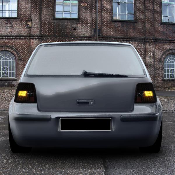 SET LED Rückleuchten Heckleuchten Schwarz Smoke IV Rücklichter für VW Golf 4 97-