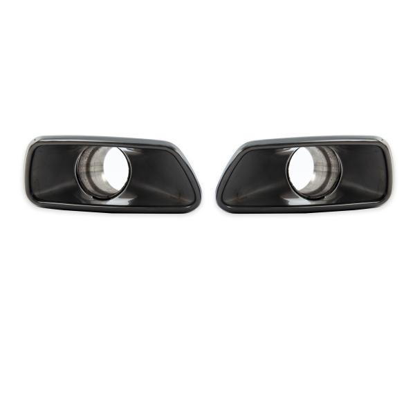 Auspuffblenden Trapez SET Schwarz für BMW 5er G30 G31 nur M-Paket 520-540