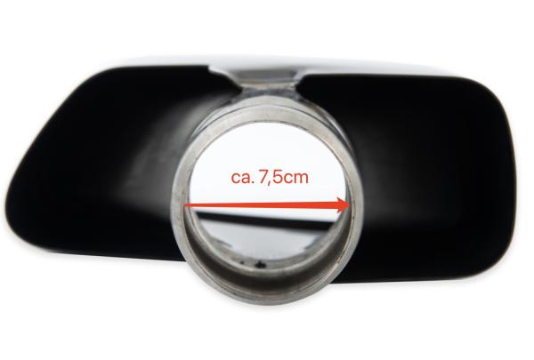 Auspuffblenden Trapez SET Schwarz für BMW 5er G30 G31 nur M-Paket 520-540