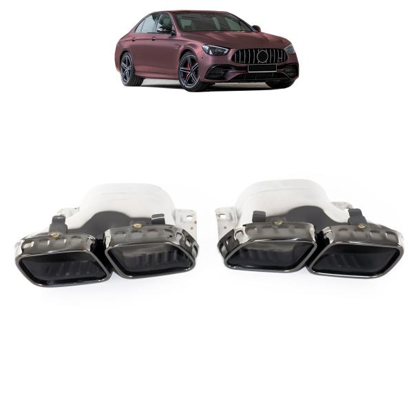 Edelstahl Endrohre Auspuff Blende Auspuffblenden für Mercedes Benz W213 E-Klasse