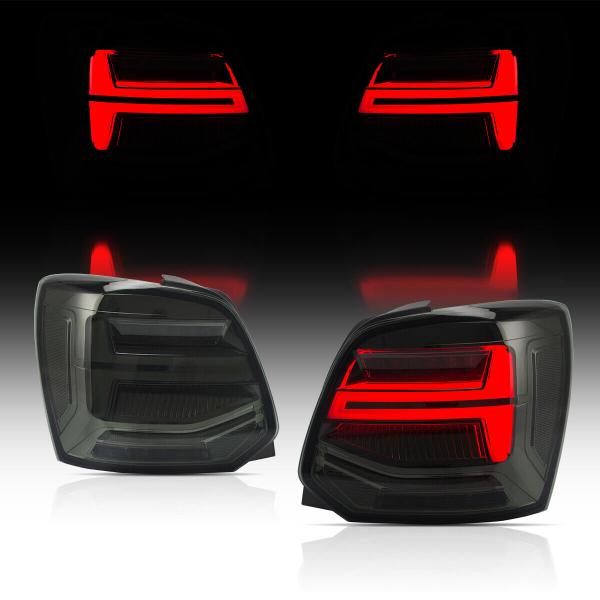 Voll LED Rückleuchten passend für VW Polo 6R 6C 2011-2017 Smoke in dynamischer Blinker